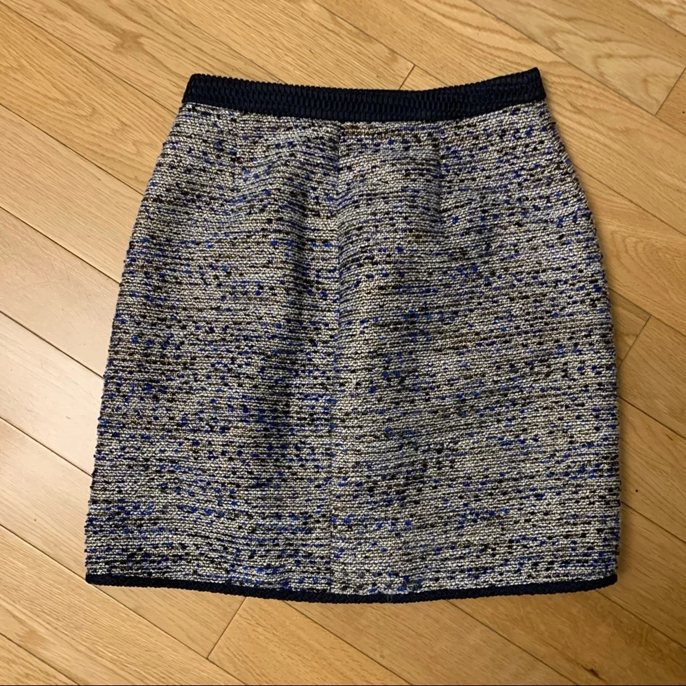 J. Crew Metallic Tweed Zipper Mini Skirt 0